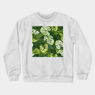 variegated monstera pattern Crewneck Sweatshirt